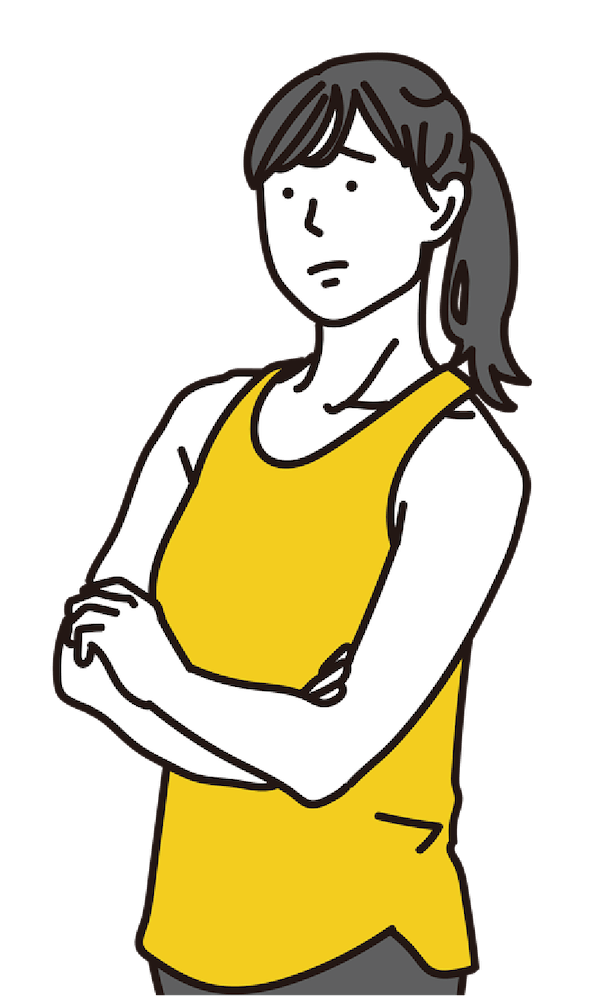 考えている女性のトレーナー